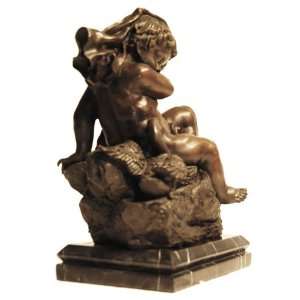  Bronze Cherub like Child Whimsical Sculpture Decorative 