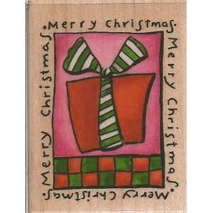   Christmas Present Wood Mounted Rubber Stamp (D3403) Arts, Crafts