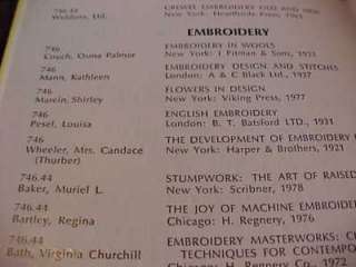 1983 bibliography BOOKS @ NEEDLEWORK embroidery; quilts  