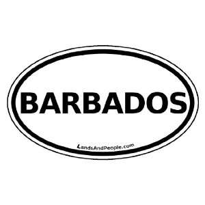 com Barbados Caribbean Car Bumper Sticker Decal Oval Black and White 