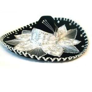  Mexican Charro Hat Black & Silver