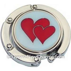    Red Hearts Foldable Purse Hanger Handbag Table Hook: Jewelry