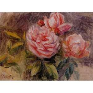  Oil Painting: Roses: Pierre Auguste Renoir Hand Painted 