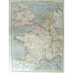  HARMSWORTH MAP 1906 FRANCE INDUSTRY CORSICA PARIS