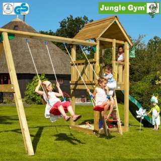 Jungle Gym Kims CLUB   Spielturm Set mit Schaukel und Rutsche   Blau
