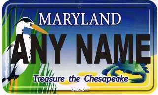 Personalized Custom MARYLAND LICENSE PLATE Room Sign  