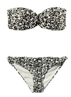 NEU H&M Bandeau Bikini LEO Muster beige schwarz GR 36 38 40 42 44 auch 