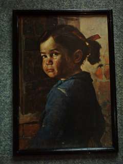 Artprint Girl Giovanni Bragolin ca. 50 cm X 70 cm with wooden frame 