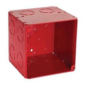  Hubbell 911 2 Square Box 4, 3 1/2 Deep, Painted Red, 1/2 
