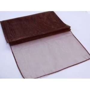  Organza Table Runners 14 inch x 108 inches, Chocolate 