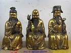 chinese bronze gilt fu lu shou 3 immortals lucky fortune