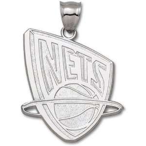  New Jersey Nets Sterling Silver Logo Giant Pendant: Sports 