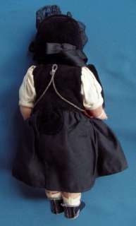 GERMAN CELLULOID DOLL jointed ethnic folk costume TURTLE MARK 9 tall 
