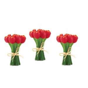 Valentine Gifts ~ Red Candles 3 Pc 