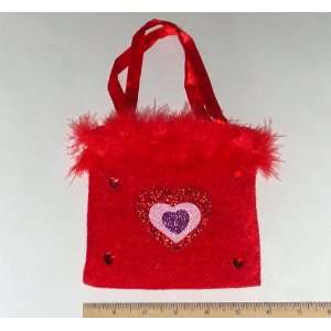  ~ 1 ~ Glitter Heart Mini Tote / Childs Purse / Gift Bag 