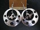 Large Round Baby Phat Cat Fashion Earrings Lead Free Chandelier Dangle 