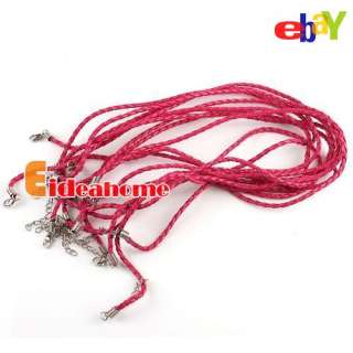   Braided Leather Rope Cords Necklaces+Lobster Clasp Fit Beads to Pick