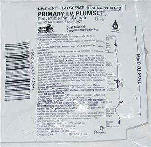   Primary IV PlumSet 11943 12 abbott Plum series line tube set  