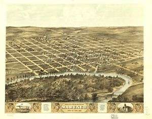 1868 MARENGO IOWA Iowa County IA USA MAP CD  