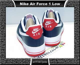 2010 Nike Air Force 1 Low Obsidian Blue White Sport Red Noir US 8~11.5 
