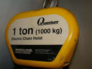 IR Quantum,1T Electric Chain Hoist,460v 3PH Q1002ND100H1394C  