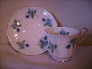 Elizabethan Demitasse Cup and Saucer Blue Roses Vintage  