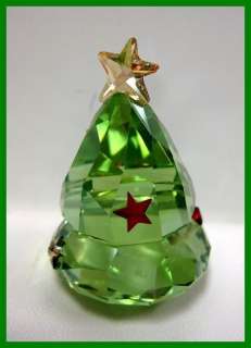 Swarovski Crystal Green Rocking Christmas Tree Figurine #1094408 New 