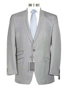 395 Sean John 50R Mens Silver Gray Neat Textured Suit  