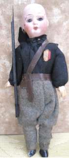 Vintage BISQUE SOLDIER DOLL,Germany,250,21/o, 6 1/4Tall  