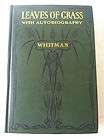    Leaves of Grass with Autobiography of Walt Whitman 1900 1st Edition