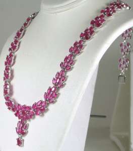 HiEnd 66.09ctw Thailand World Class Ruby Sterling Necklace 46.6g 