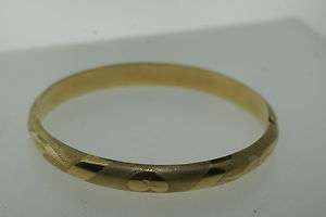 Vintage half round bangle bracelet, 14k yellow gold, 8 mm wide  