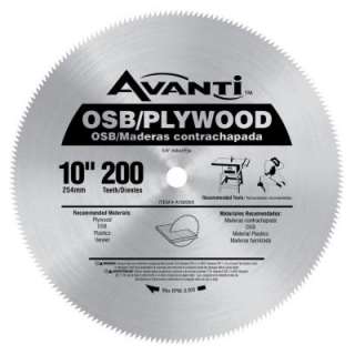 Avanti 10 in. x 200 Tooth OSB/Plywood Circular Saw Blade A10200X at 