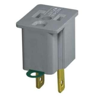 Leviton 15 Amp Gray Polarized Grounding Adapter R55 00274 0GY at The 