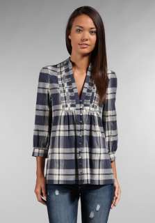JOIE Luciana Sparrow Plaid Top in Ink  