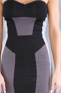 Motel The Emma Strapless Dress in Black and Charcoal  Karmaloop 