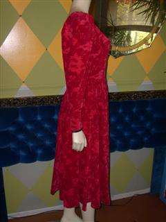 Vintage 60s Red Velvet Party Dress, Laura Ashley, 6  