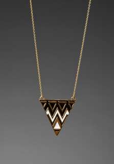 HOUSE OF HARLOW Tribal Triangle Necklace in Black/White at Revolve 