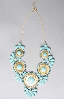 Accessories Boutique The Medallion Bib Necklace in Turquoise 
