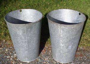 Vintage OLD GALVANIZED Maple Syrup Sap Buckets LARGE  