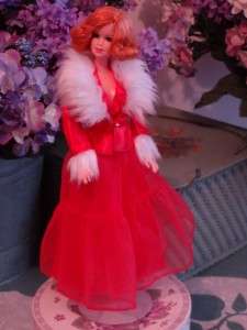 Vintage MoD Barbie  EXCLUSIVE Red Evening Gown N Fur Coat SUPER 