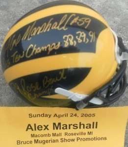 Alex Marshall University of Michigan Aut mini helmet  