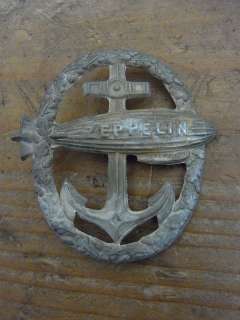 Abzeichen Pin ZEPPELIN / Luftschiff m. Anker (2 Splinte) und Bild dazu 