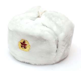   Army Uniform Mad Bomber Ushanka White Winter Denim Ski Hat  