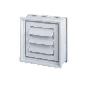   in. x 4 in. Glass Block Dryer Vent in White 100843 