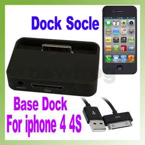 Black Charger Sync Dock Cradle for Apple iPhone 4 4G 4S Docking Stand 