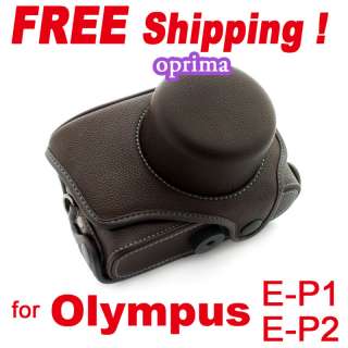 Leather Case Bag for Olympus Pen 4/3 EPL1 E PL1 2 Brown  