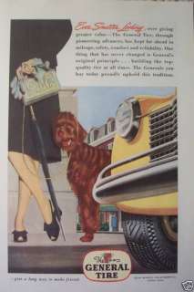GENERAL TIRE & RUBBER CO DOG VINTAGE OLD AD 1945  