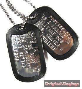 MILITARY DOG TAGS   EMBOSSED PERSONALISED FREE   