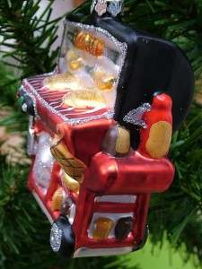 New Tjs Glass Barbecue BBQ Grill Christmas Ornament  